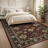 Opulent Red Persian Floral Area Rug