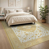 Gold Medallion Traditional Persian Area Rug