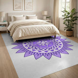 Purple Boho Chic Purple Mandala Boho Area Rug