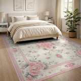 Pink Peony Floral Vintage No. 2 Area Rug