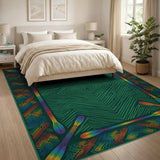 Rainbow Paddle Geometric Area Rug