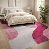 Pink Abstract Area Pink Abstract Wave Area Rug