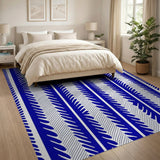 Bold Navy Zigzag Stripe Area Rug