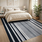 Black and White Bold Striped Bold Black White Striped Geometric Area Rug