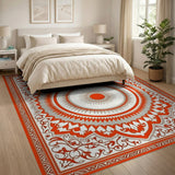 Red Persian Sun Mandala Area Rug