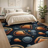 Modern Orange Blob Abstract Area Rug
