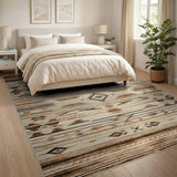 Southwestern Southwestern Brown Tan Geometric Area Rug