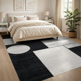 Modern Geometric Black White No. 8 Area Rug