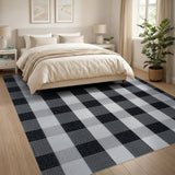Black and White Bold Black White Checkered Area Rug
