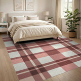 Tan Brown Buffalo Check Rustic Area Rug