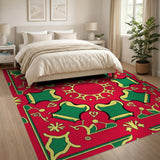 Vibrant Red Persian Medallion Multi-color and Patterns Area Rug