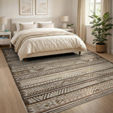 Beige Tribal Geometric Area Rug