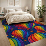 Rainbow Hot Air Balloon Area Rug