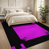 Vibrant Purple Pixel Art Geometric Area Rug