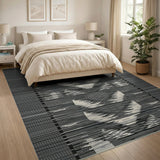 Bold Black White Zigzag Area Rug