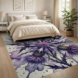 Purple Thistle Watercolor Area Rug