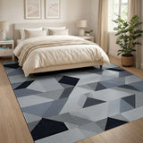 Geometric Modern Grey Geometric Area Rug