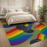 Rainbow Lightning Boots Area Rug