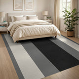 ODIKA Modern Striped Washable Area Rug - Low Pile Non-Slip Pet & Kid Friendly Rug