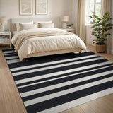 Bold Black White Striped No. 31 Area Rug