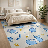 Playful Blue Cartoon Dino Area Rug