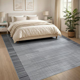 Black and White Black White Grid Geometric Modern Area Rug
