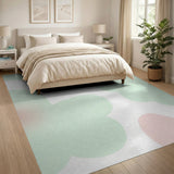 Whimsical Mint Green Blush Abstract Area Rug