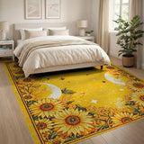 Celestial Sunflower Yellow Area Rug