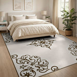 Ornate Floral Vintage Beige Area Rug