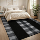 Rustic Farmhouse Black White Checkered Rustic Farmhouse Rug
