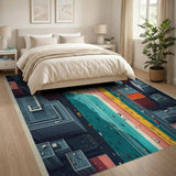 Vibrant Aerial Urban Traffic Area Rug