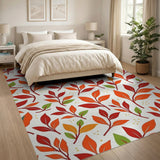 Vibrant Multi-Color Leaves Pattern Area Rug