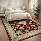 Elegant Red Persian Floral Medallion Rug