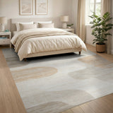 Beige and Neutral Abstract Area Abstract Beige Neutral Organic Shapes Area Rug