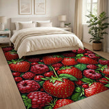 Vibrant Strawberry Raspberry Area Rug