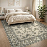 Ivory Grey Traditional Persian Medallion Rug