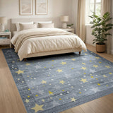 Starry Night Distressed Grey Area Rug