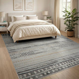 Grey Grey Heritage Tribal Striped Area Rug