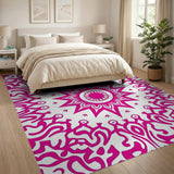 Pink Tribal Sun Mandala Area Rug