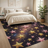 Pink Gold Starry Cosmos Area Rug