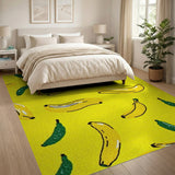 Vibrant Yellow Banana Fruit Pattern Area Rug