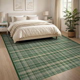 Classic Green Plaid Check Area Rug