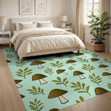 Whimsical Mushroom Fern Area Rug