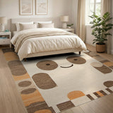 Cute Geometric Panda Face Area Rug