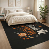 No Tricks Just Treats Orange Halloween Area Rug
