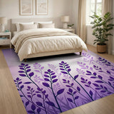 Purple Lavender Foliage Silhouette Rug