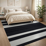 Bold Black White Striped No. 5 Area Rug