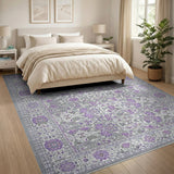 Purple Grey Traditional Persian Area Rug