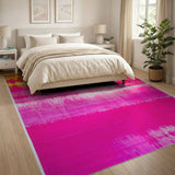 Vibrant Orange-to-Pink Batik Abstract Area Rug