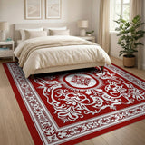 Red Ornate Red Traditional Persian Area Rug